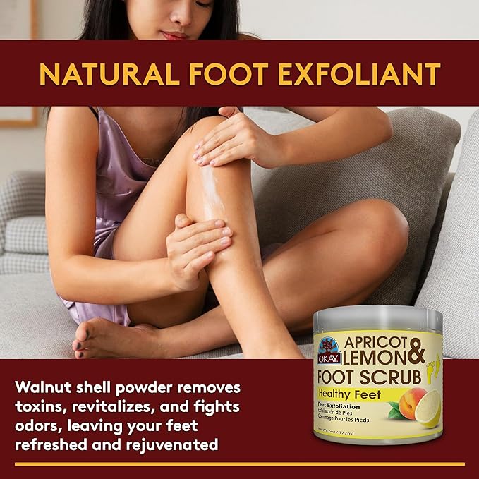 OKAY Apricot and Lemon Foot Scrub 6oz / 177ml