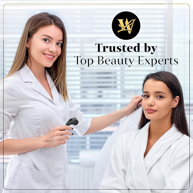 Derma Roller for Skin, Hair & Beard – Women and Men Titanium Microneedling Roller for Face & Scalp, Safe & Easy to Use - Glossy Black