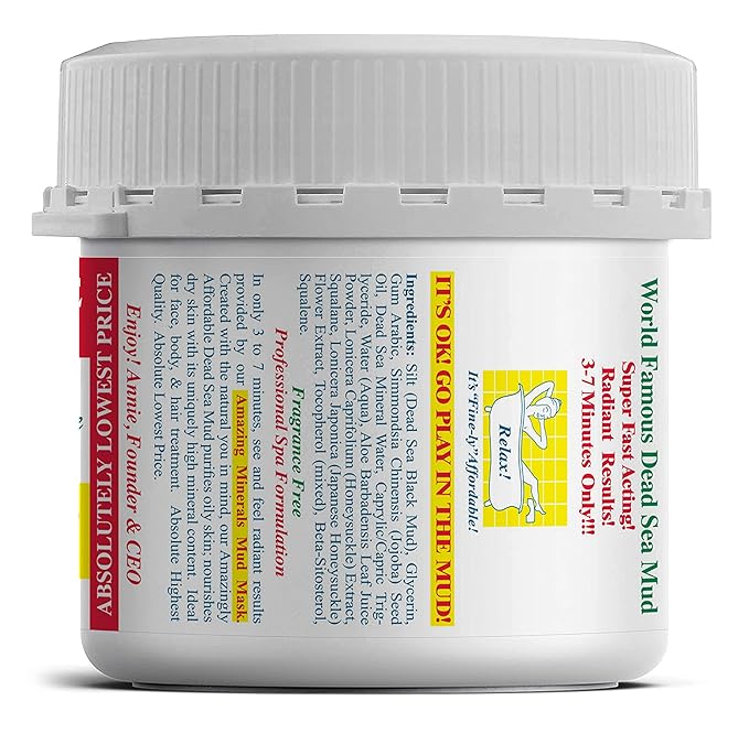 Dead Sea Warehouse – Amazing Minerals Mud Mask – 12.4 OZ – Dead Sea Mud Cleansing Mask – Mineral Rich – Helps Exfoliate, Purify, & Nourish Skin