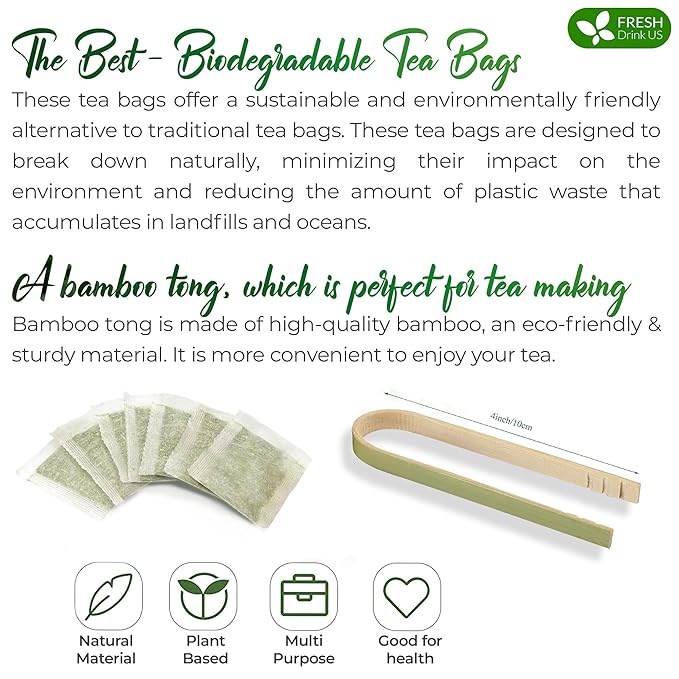 FreshDrinkUS, Premium 35 Sage Leaf Tea Bags, 100% Natural & Pure from Sage Leaves. Loose Leaf Sage Herbal Tea. Made with Natural Material Tea Bags. No Sugar, No Caffeine, No Gluten, Vegan.