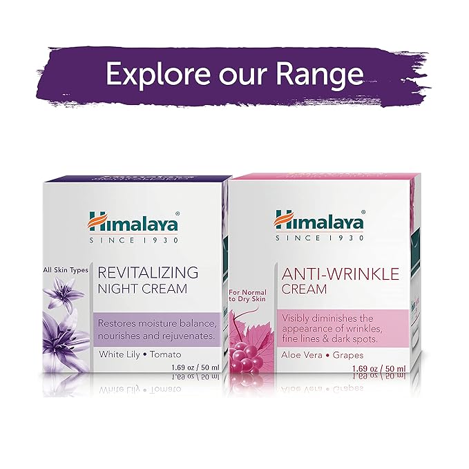 Himalaya Revitalizing Night Cream for Damaged & Aging Skin, Daily Deep Moisturizing Overnight Repair Treatment, For All Skin Types, 1.69 oz