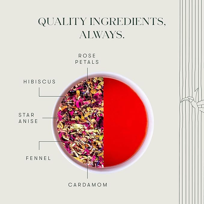 Luxmi Estates - African Rose - Organic Hibiscus Rose Tea - 50 Tea Bags | With Soothing Rose and Hibiscus | Great for Skin DeTox - Supports a Healthy Glow