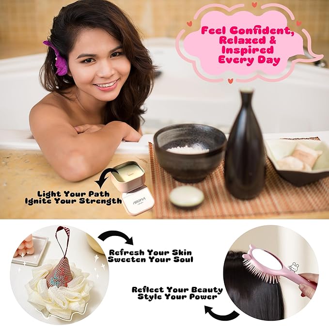Gifts for Teen Girls & Women | Self-Care Girl Spa Kit with Body & Hair Wrap, Headband, Candle and More | Teenage Girl Birthday Gift Basket for Tweens | First Period, Self-Love, Graduation Essentials