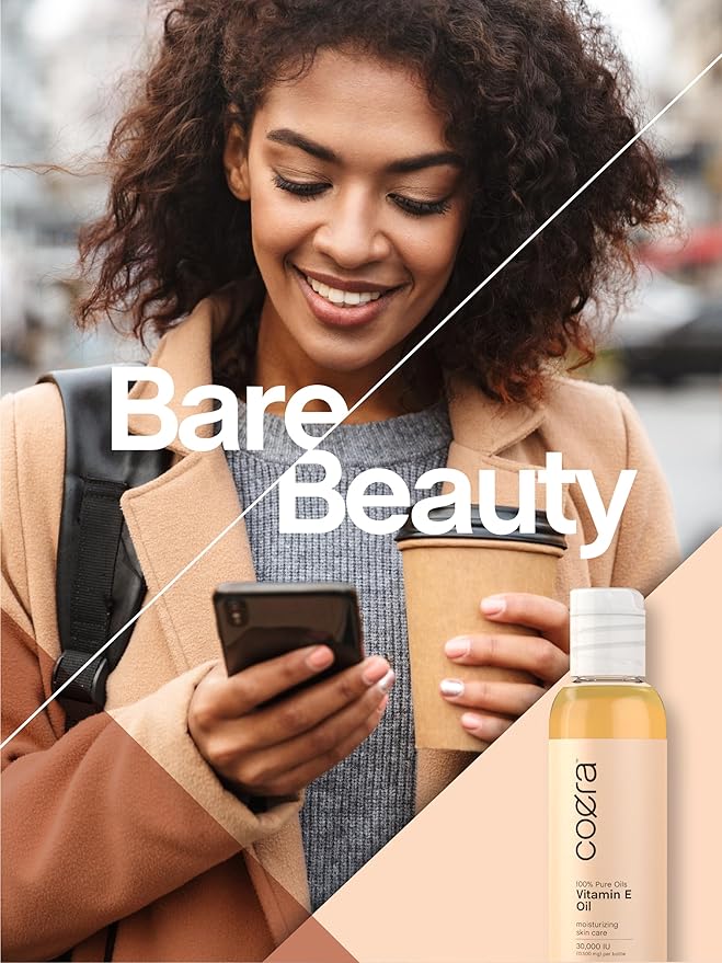 Coera Vitamin E Oil for Skin | 30,000 IU | 4 fl oz | 100% Pure Oils | Free of Parabens, SLS, & Fragrances