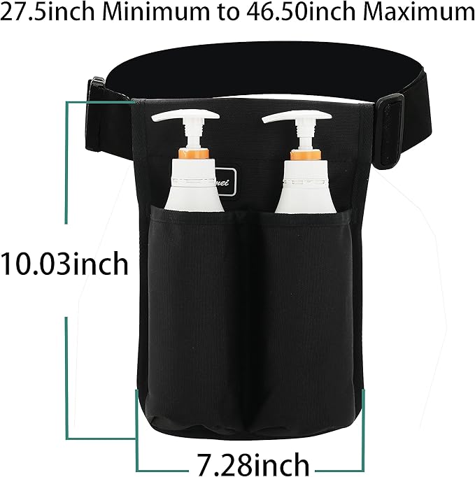 Massage Bottle Bag Massage Therapist Holster Massage Lotion Holster Massage Oil Holster（YR-2KD-Black）
