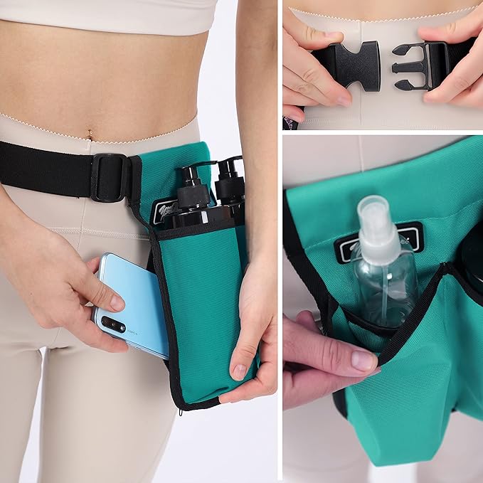 Massage Bottle Bag ，Massage Therapist Holster， Massage Lotion Holster，（YR-2KD-MailGreen）