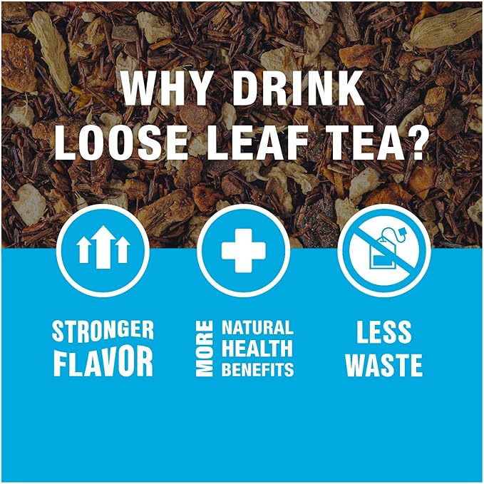 Tiesta Tea - Pumpkin Spice Rooibos Tea | Loose Leaf | Premium Blend | Non-Caffeinated Herbal Infusion | Make Hot or Iced & Brews Up to 200 Cups | 16oz Resealable Pouch