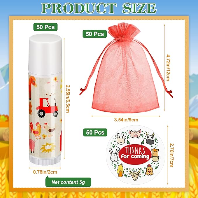 Fumete 50 Pack Baby Shower Farm Classroom