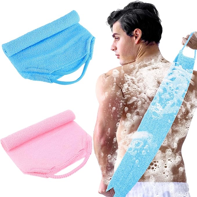 2pcs exfoliating back scrubber nylon