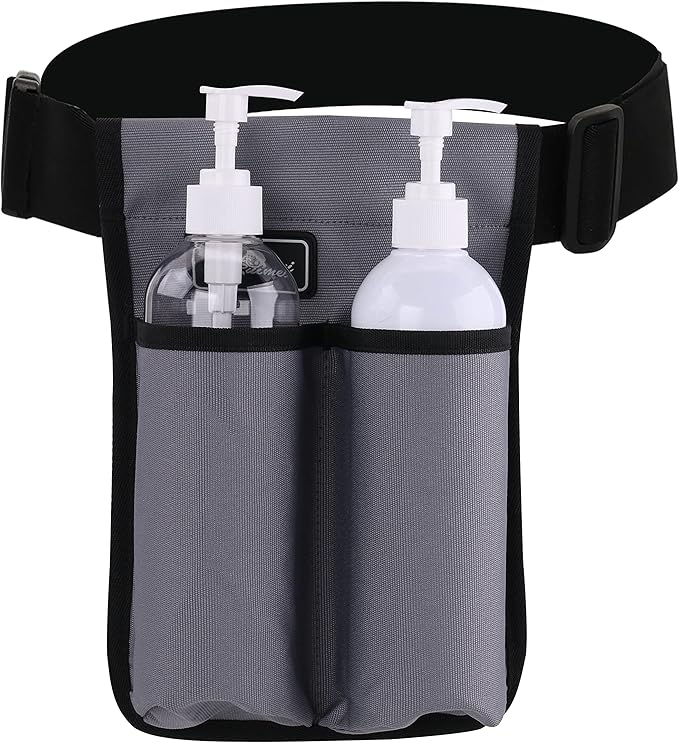Massage Bottle Holster -2 Adjustable Massage oil Bottle Pack (2 Bottle, Grey)