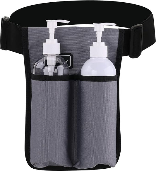 Massage Bottle Holster -2 Adjustable Massage oil Bottle Pack (2 Bottle, Grey)
