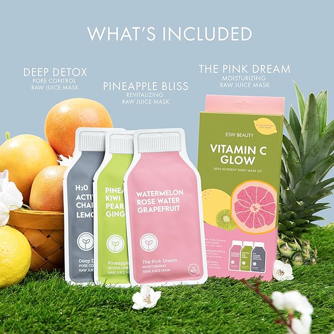Vitamin C Glow Antioxidant Rich Sheet Mask Set