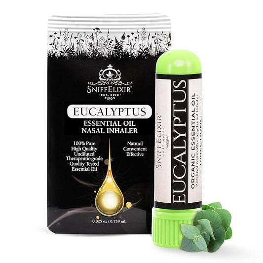 Eucalyptus Inhaler for Adults - 1 Pack Eucalyptus Nasal Inhaler with Essential Oils, Natural Aromatherapy Nasal Stick Inhaler for Breathing, Portable Nasal Inhalers for Aromatherapy Stick