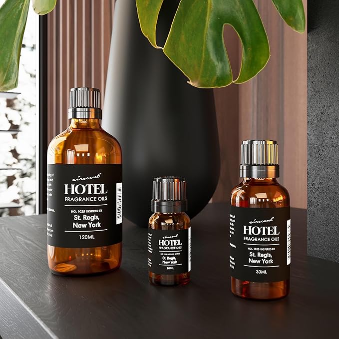 AirScent Hotel Diffuser Oil Inspired by The St.Regis Hotel Scent - Premium Fragrance Oil No. 1025 for Ultrasonic and Waterless Diffusers and Crafting - 30 mL, 1 fl oz Glass Bottle with Dropper