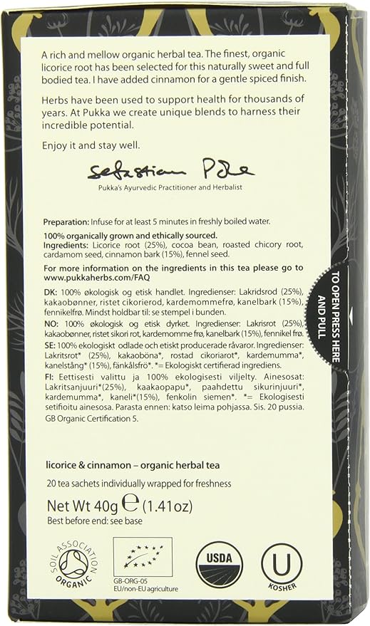 Pukka Herbal Teas Licorice and Cinnamon - 20 Bags, 20 Count
