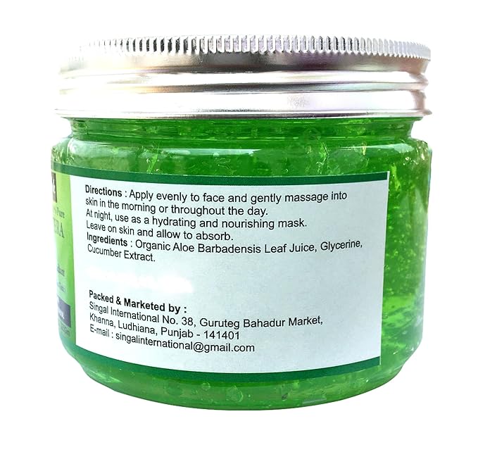 Aloe Vera Gel Pure Natural Organic Aloe Gel For Moisturizing Face Skin & Hair Care (Cucumber, 11.46 OZ)