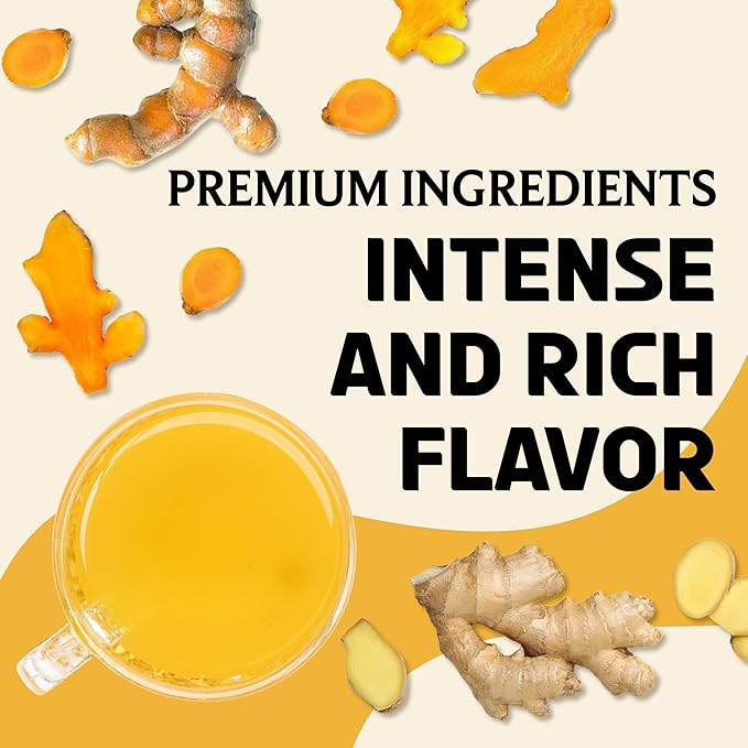 BREWIX, Turmeric Ginger Loose Herbal Tea (100+ Cups, 7.05oz/200g) Caffeine & Gluten Free | Ginger Root Tea | Savory & Spicy