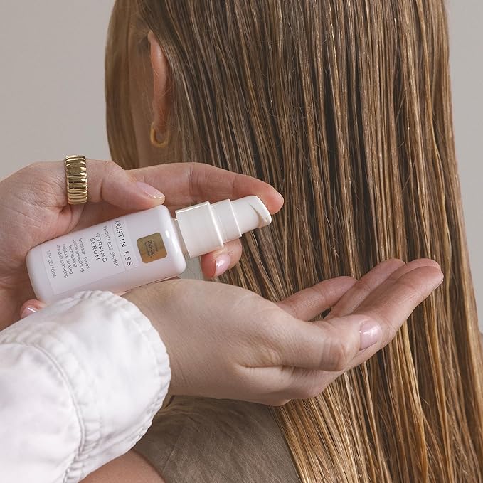Kristin Ess Hair Weightless Shine Working Hair Serum for Dry Damaged Hair - Frizz Taming, Anti Breakage, Moisture Locking + Shine Enhancing - Color + Keratin Safe, 1.7 fl. oz.