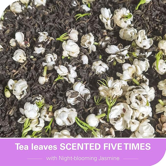 Organic Decaf Jasmine Tea Bags, Decaffeinated Green Tea Infused with Jasmine Aroma, Refreshing & Relaxing, Tagless, Sugar Free