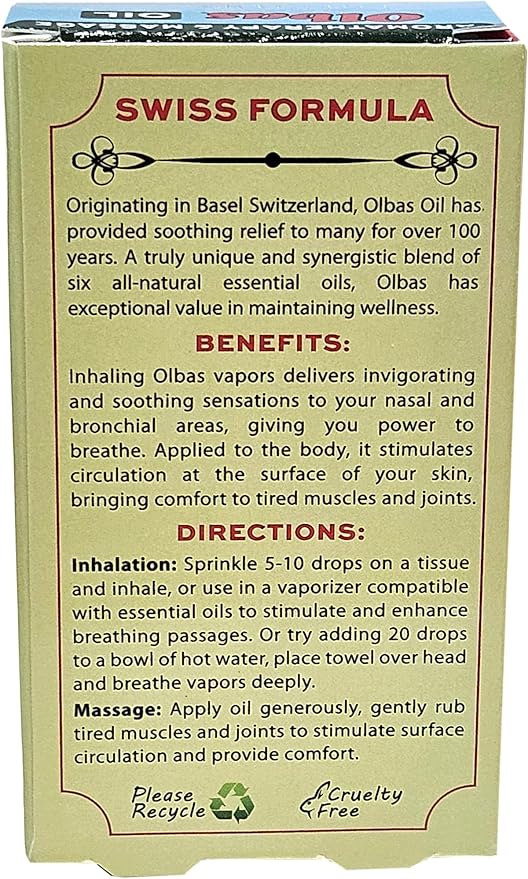 Olbas Oil Aromatherapy Inhalant and Aromatic Massage Oil (.32oz)