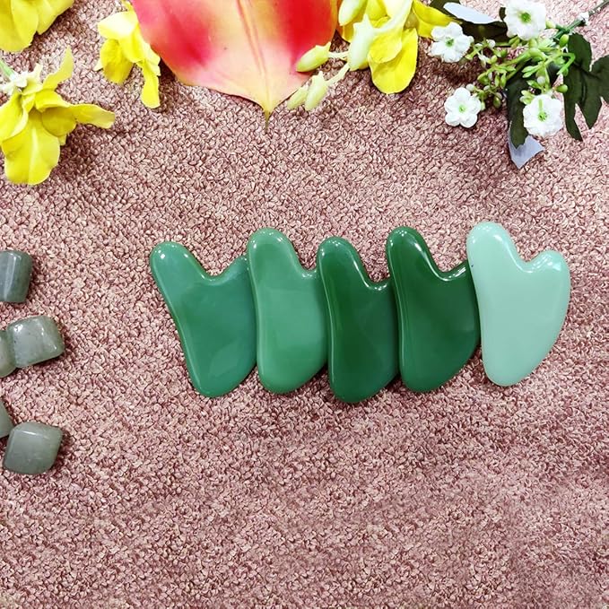 Large Gua Sha Heart Natural Jade Stone for Face to Lift, Decrease Puffiness and Tighten