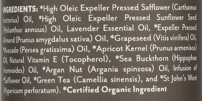 Soothing Touch Ayurveda Organic Bath, Body & Massage Oil, Calming Lavender, 4 Oz