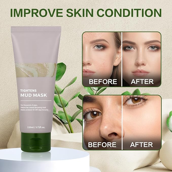 TLM Recovery Mud Mask | Relief Mud Mask | Korean Mud Masks for Face | Hydrating & Moisturizing Deep Pore Cleanser （With brush）