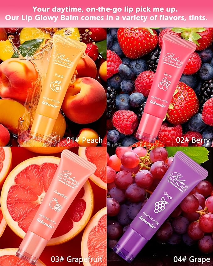 Hydrating Lip Glowy Balm, Ultra-Nourishing Lip Balm-04#Grape