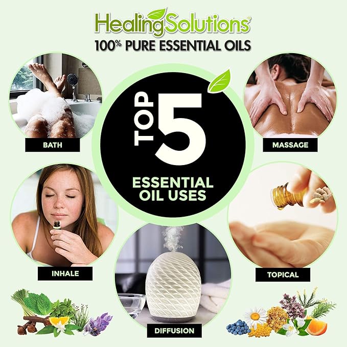 Healing Solutions Cedarwood Essential Oil 10ml (0.33 oz), Organic, Pure, Undiluted, Therapeutic Grade, for Hair, Diffuser, and Skin