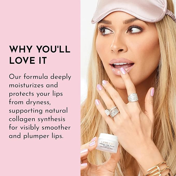 Forget the Filler Lip Mask - Cherry Vanilla - Premium Overnight Lip Plumping Treatment with Natural Ingredients Designed to Plump, Hydrate, and Smooth Lips - 0.28 oz