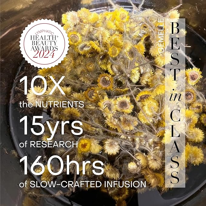 GEMELLE Lymphatic Breast Massage Oil | 2024 Product of The Year | Lymphatic Circulation, Beauty, Wellness | Honeybush & Helichrysum | Paraben-Free, Clean Beauty, Luxury Natural Skin Care 30ml