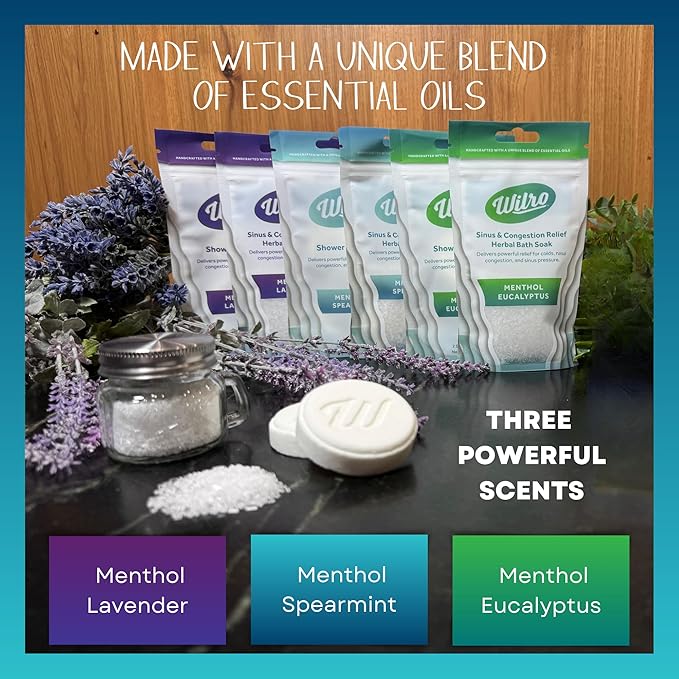 Wilro Soothing, Aromatic Bath Salts, 3 Pack, Menthol Eucalyptus