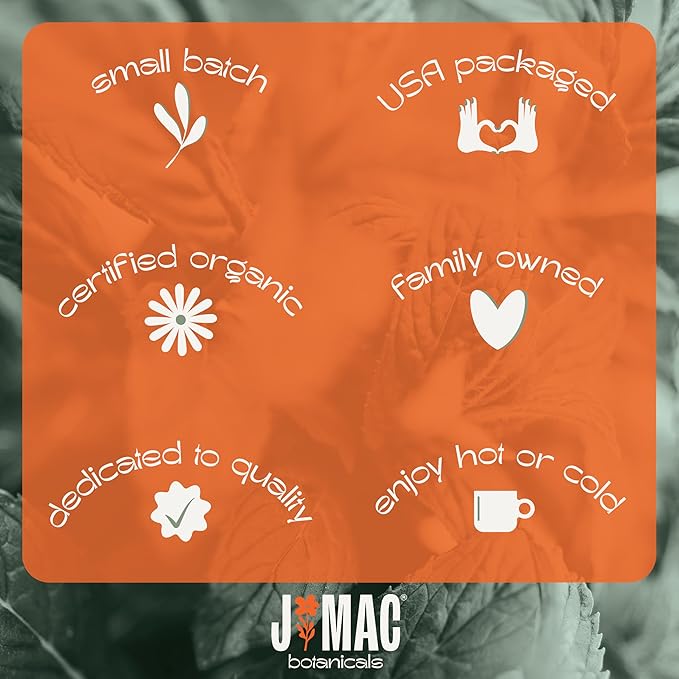 J Mac Botanicals, Certified Organic Thyme Leaf Tea (50 Count) - Certified by Organic Certifiers, Inc. - Quality Tea From Nile Valley, Egypt, Packaged in the USA