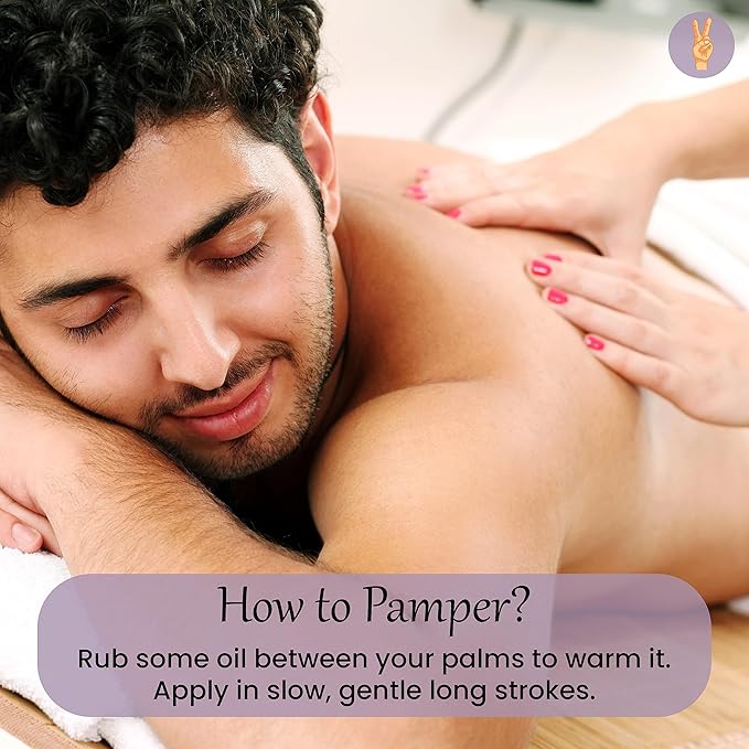 Organic - Edible Floral Sensual Massage Oil for Couple - Smooth Body Glide| No Stain & Non-Sticky | with Fractionated Coconut Oil, Lavender & Orange Blossom Oil | Nourish & Moisturise Skin