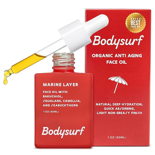 Anti Aging Face Oil - Natural Squalane, Bakuchiol, Seabuckthorn & Camellia Blend, Organic Ingredients, Non-Clogging Hydration, Fast Absorption, Non-Greasy & Lightweight for Men, Women - 1 oz
