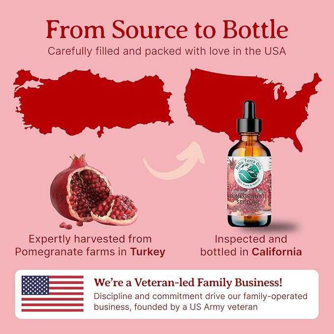 Bella Terra Oils Pomegranate Seed Oil – 1 Gallon – 100% Pure & Natural, Cold-Pressed, Unrefined – Hydrating & Nourishing for Skin & Hair – Antioxidant-Rich Beauty Oil