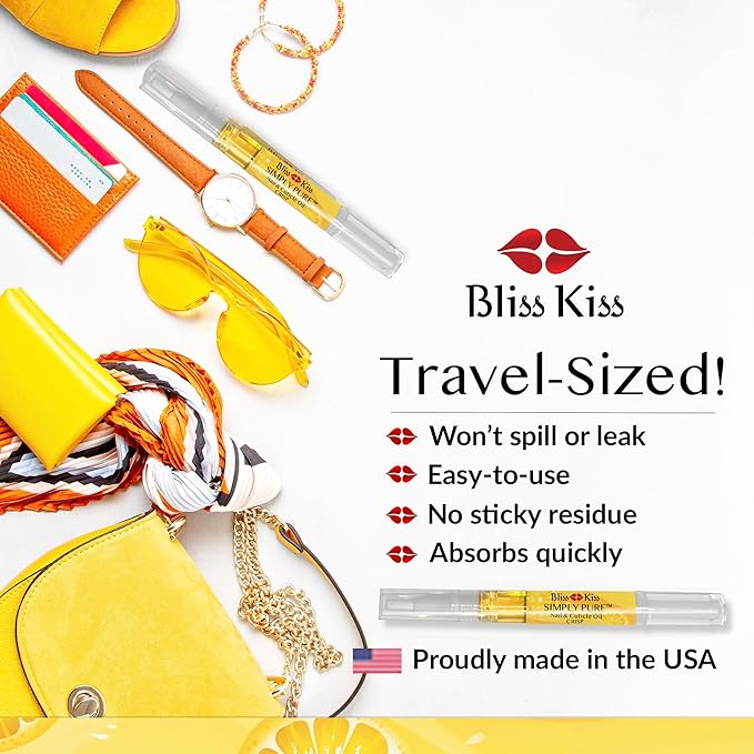 Bliss Kiss | 1 Crisp Fragrance | Nail Oil Cuticle Pen w/Vitamin E & Jojoba⏤Nail Strengthener Nail Growth Serum for Brittle Peeling Breaking Thin Nails