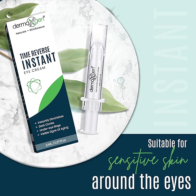 Instant Eye Treatment & Gel Bundle – Featuring Plant Stem Cells & Advanced Time Reverse Anti-Aging Eye Cream for Smooth Fine Lines, Wrinkles, and Dark Circles