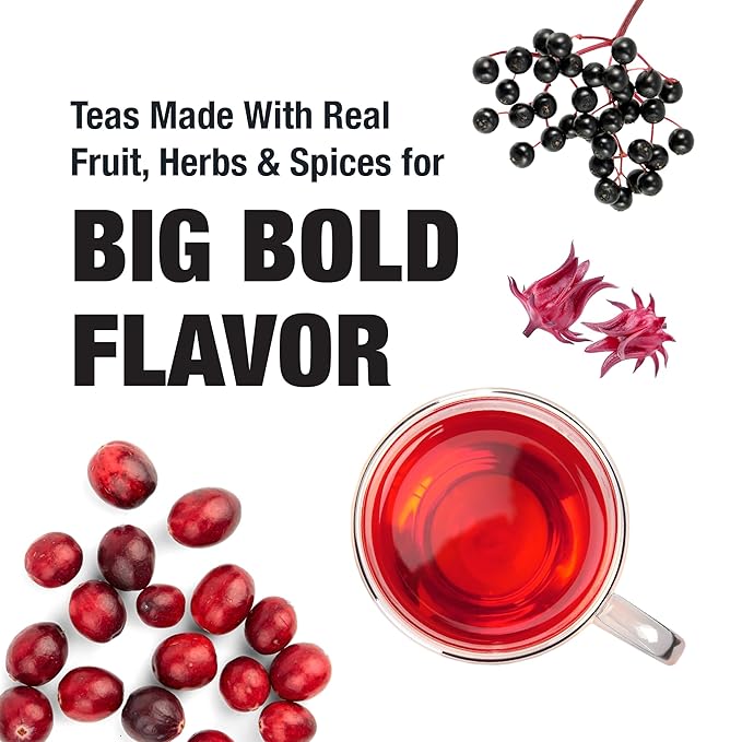 Tiesta Tea - Fireberry | Loose Leaf | Cranberry Hibiscus Rooibos Tea | Premium Non-Caffeinated Rooibos Blend | Make Hot or Iced & Brews Up to 25 Cups | 1.7oz Resealable Pouch, Pack of 6