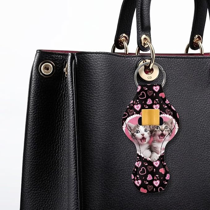 Chapstick Holder Keychain for Lipstick Lip Girls