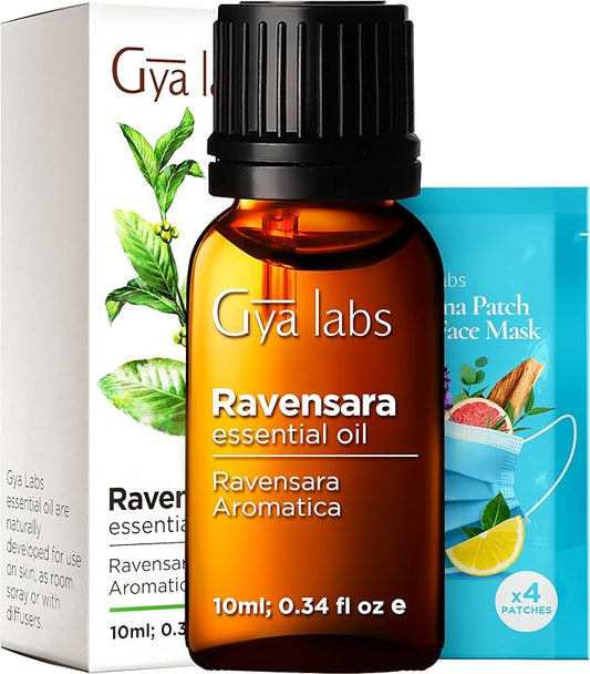 Gya Labs Ravensara Essential Oil for Diffuser - 0.34 Fl Oz - 100% Pure Natural Ravensara Oil for Skin, Hair, Aromatherapy & Candles Making - Sweet Spicy & Purifying Scent