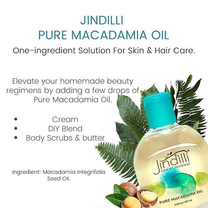 Pure Macadamia Oil | Cold-Pressed, Filtered, All-Natural, Vegan, Non-GMO, Hexane-Free, Cruelty-Free - Multipurpose Moisturizer (7.5 oz)