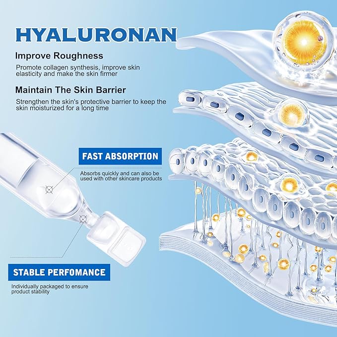Hyaluronic Acid Tubes, 30pcs 3% Hyaluronic Acid Serum Ultra-Hydrating Vials, 3% Hyaluronic Acid Serum for Face,Single-Use Hyaluronic Acid Tubes Vials, Nature Perfection Hyaluronic Acid
