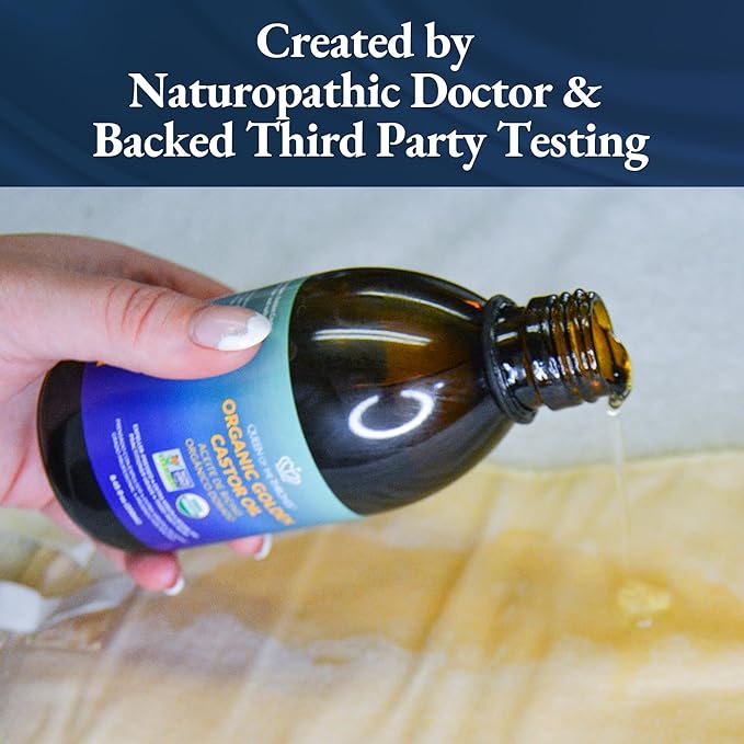 QUEEN OF THE THRONES Organic Golden Castor Oil | 100% Pure for Hair, Skin, Nails, Brows & Lashes | Hexane-Free | USDA Certified [8.4oz (250ml)]