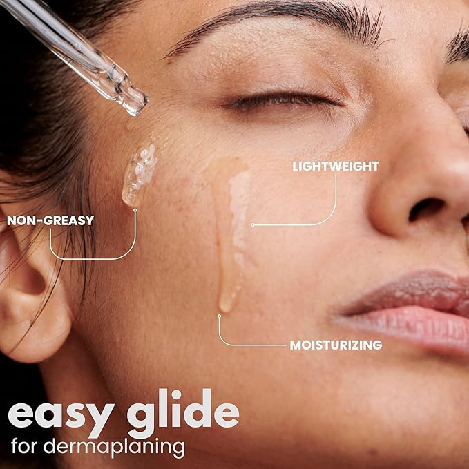 Dermaplane Oil for Women with Normal Skin - Lightweight Face Shaving Oil, Natural Facial Shave Oil, Use with a Dermaplaning Tool, Razor, Shaver or Microblade for Close Shave 4oz by Ouiloe