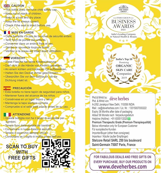 Deve Herbes Thieves Multipurpose Undiluted Essential Oil Blend with Glass Dropper 30ml (1 oz)