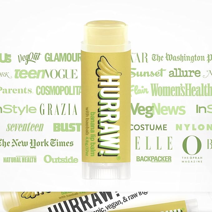 Hurraw! Banana Lip Balm, 3 Pack: Palm