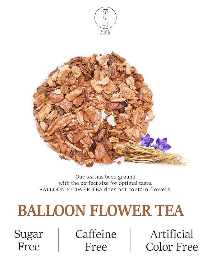 DAJUNGHEON Balloon Flower (1.0oz)1.5g x 20 Tea Bags, Premium Authentic Korean Herbal Tea Hot Cold Caffeine-Free Crafted Pure Dried source Roasted Traditional Oriental Sweet Savory Soothing Refreshing well-being Daily Drinks 4 Seasons