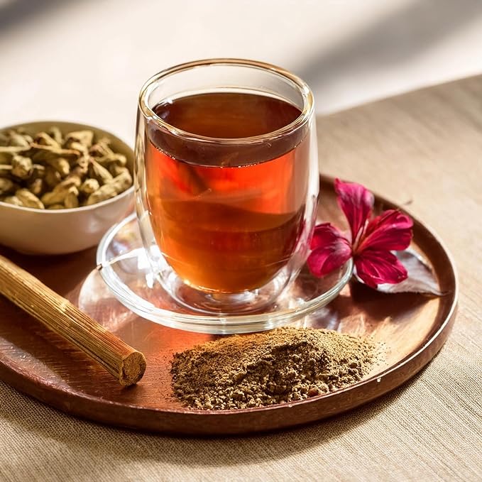 Divya's Heart Opening Tea, Ayurvedic Herbal Tea with Ashoka, Rose Petals, and Cardamom for Balance, Love, and Grief, Caffeine Free, Organic, Non-GMO, Ayurvedic, Loose Leaf Tea