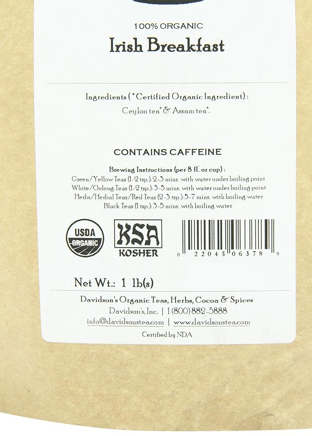 Davidson's Tea Bulk, Irish Breakfast, 16 Ounce